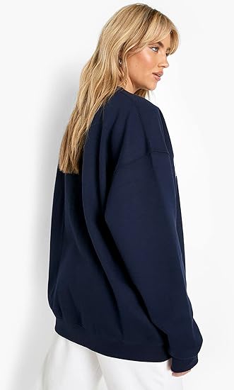 Laxmor Loose Fit Full Sleeve Drop Shoulder Loopknit Round Neck Sweatshirt for Casual Wear