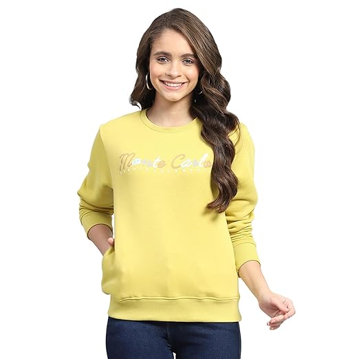 Yantara Women’s Stylish Printed Round Neck Full Sleeve Sweatshirt for Casual Winter Wear