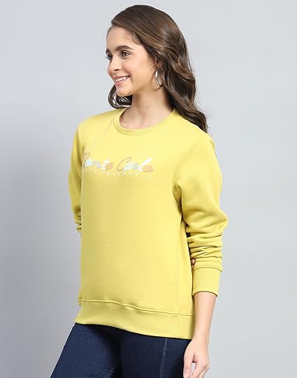 Yantara Women’s Stylish Printed Round Neck Full Sleeve Sweatshirt for Casual Winter Wear