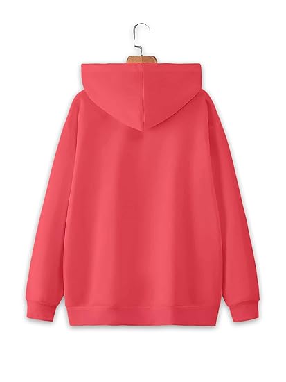 Pintai Women's Solid Fleece Zip Hoodie – Warm Full-Sleeve Jacket for Cold Weather