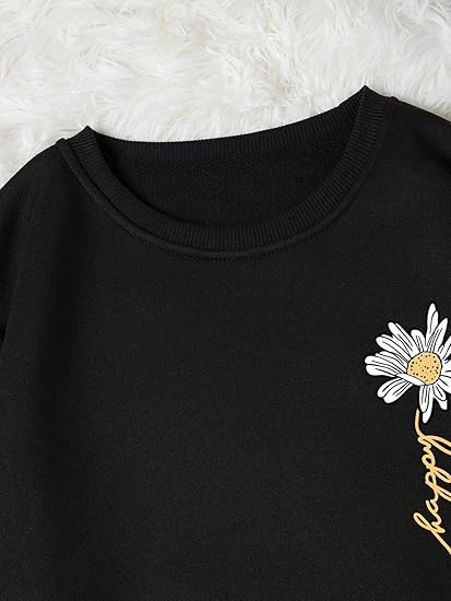 Jitella Women's Fleece Full Sleeve Crew Neck Printed Sweatshirt for Cozy Winter Wear